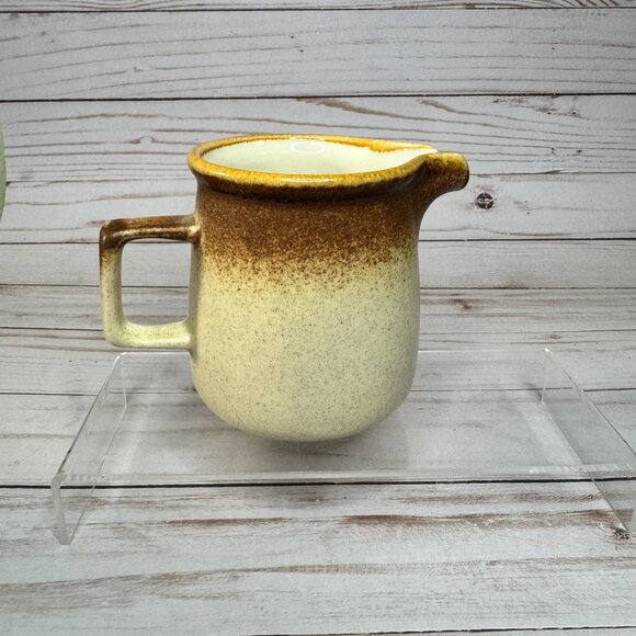 Vtg Mikasa Stylekraft C0900 Brown Cream Speckled Creamer Pitcher MCM Replacement - Picture 3 of 9